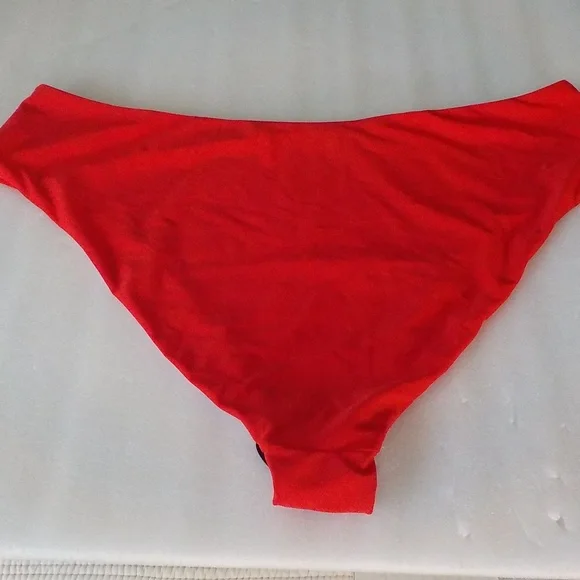 Red High Waist Bikini Bottoms - Picture 4 of 10